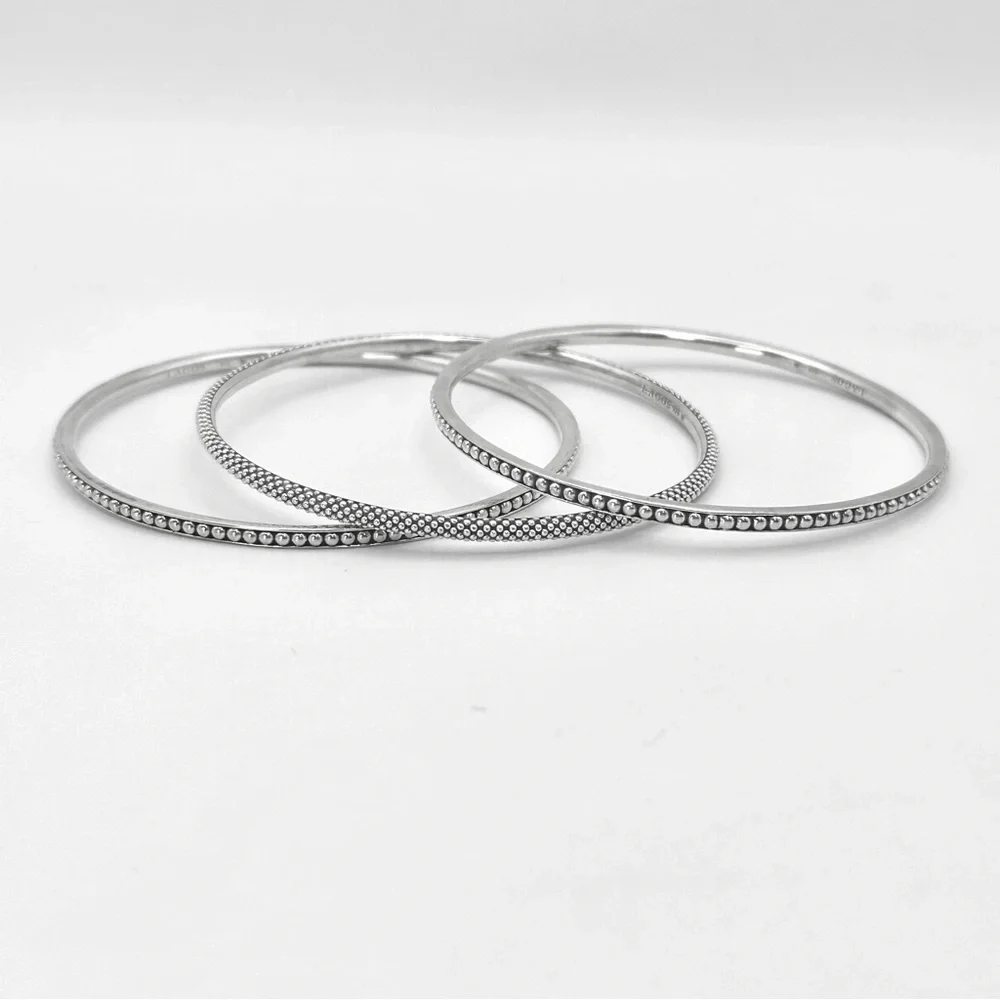 Lagos 3 Sterling Silver Bangle Bracelet Set